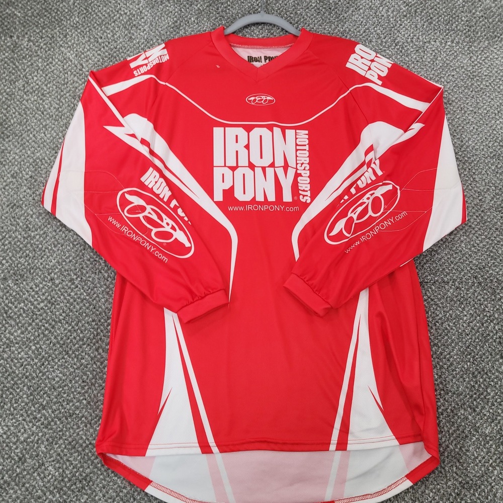 Iron Pony Motorsports O'Neal Element Jersey Mens Large Red White Motocross BMX